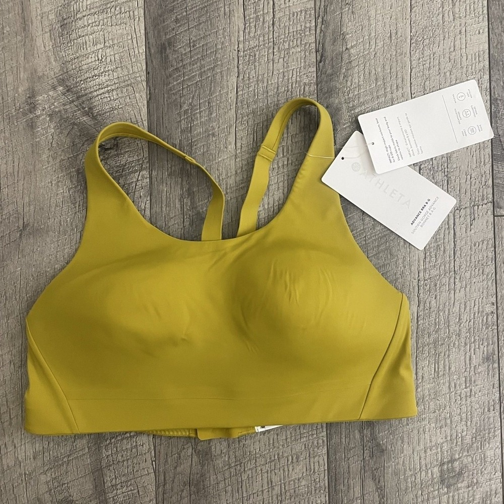 Athleta Advance Bra B-G High Impact‎ Sports Bra Chartreuse Yellow 34C NWT